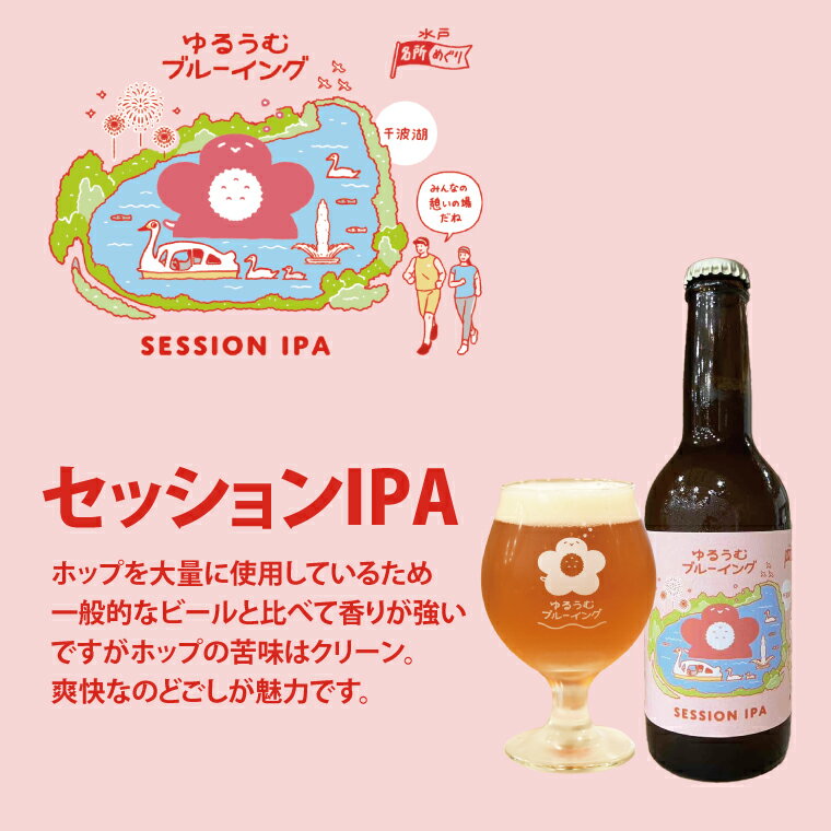 【ふるさと納税】【数量限定】ゆるうむブルーイング クラフトビール6本セット【セッションIPA・ホワイトエール・ヘイジーIPA】【ビール お酒 クラフトビール 飲み比べ セット コリアンダー オレンジピール フルーティー スパイシー ホップ 水戸市 茨城県】（JJ-2） サムネイル3
