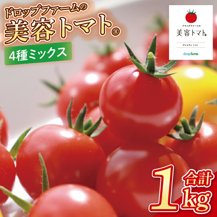 ドロップファームの美容トマトおまかせ1kg箱(4種ミックス) とまと フルーツトマト 野菜ソムリエ 栄養士 アイコ イエローアイコ 小鈴 フルティカ 野菜 フレッシュ 水戸市 茨城県（CK-107）