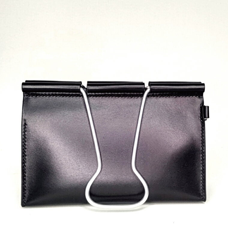 【ふるさと納税】クリップバッグ Wide【バッグ ダブルクリップ クリップ 本革 数量限定 手作り 革製品 小物 水戸市 茨城県】（AF-9） サムネイル2