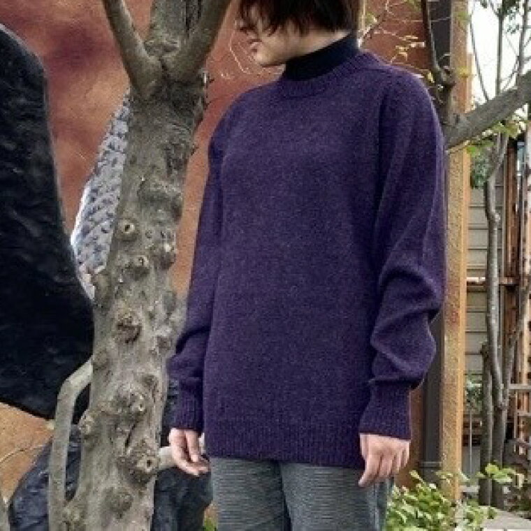 【ふるさと納税】【アルパカ専門店　T'IKA】ラグランセーター（アルパカ100％）　パープルMIX（混色糸）【アパレル 紫 ウィメンズ 毛糸 大きめサイズ 茨城県 水戸市 ギフト プレゼント】 (AL-10) サムネイル2