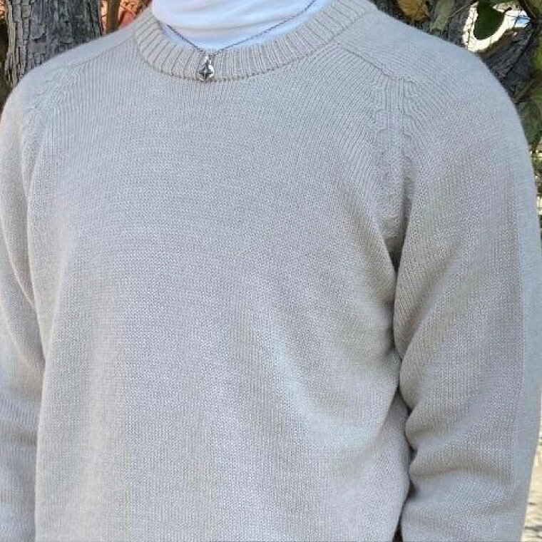 【ふるさと納税】【アルパカ専門店　T'IKA】ラグランセーター・ナチュラルアイボリー・男女兼用（アルパカ100％）【アパレル 洋服 おしゃれ プレゼント 毛糸 ウイメンズ 水戸市 白系】(AL-8) サムネイル2