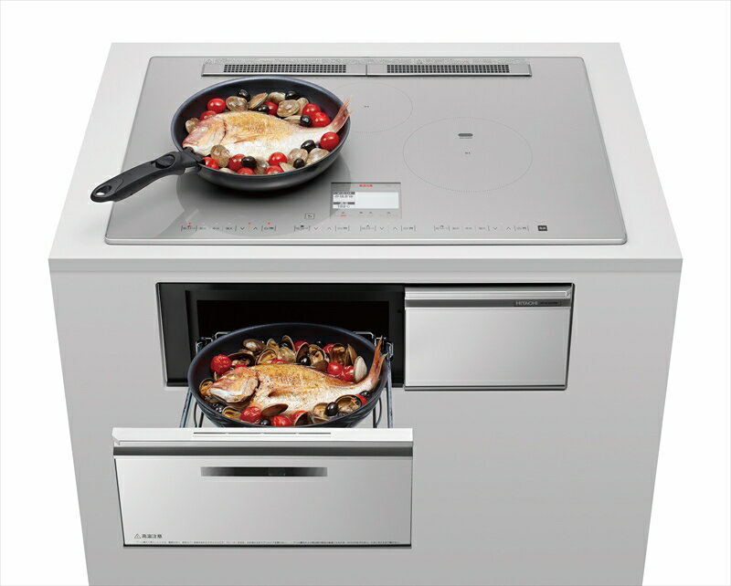 【ふるさと納税】【IHクッキングヒーター】3口IH鉄・ステンレス対応　HT-N100STWF(S) トッププレート幅 75cm [ビルトインからビルトインのみの工事]【 日立 家電 茨城県 日立市 】 サムネイル2