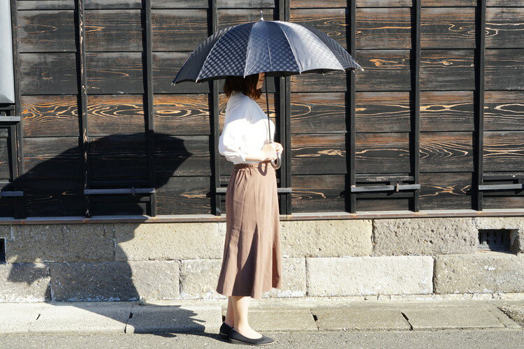 【ふるさと納税】雪華模様のオリジナル傘（サイズ65cm）カラー：ブラック | 傘 かさ 65センチ 雨具 メンズ レディース 兼用 雪の結晶 ブラック 黒 おしゃれ かわいい スタイリッシュ 雨 梅雨 贈答 贈り物 プレゼント 父の日 母の日 お祝 ご褒美 お中元 お歳暮 _BL09 サムネイル2