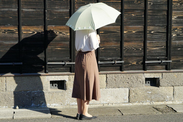 【ふるさと納税】雪華模様の刺繍入り日傘（晴雨兼用・サイズ50cm・UV加工・麻50％綿50％）カラー：薄緑| 日傘 50センチ 晴雨兼用 UV加工 雪の結晶 グリーン 緑 おしゃれ かわいい スタイリッシュ 雨 梅雨 夏 日差し 日よけ 贈答 贈り物 プレゼント 父の日 母の日 _BL23 サムネイル2