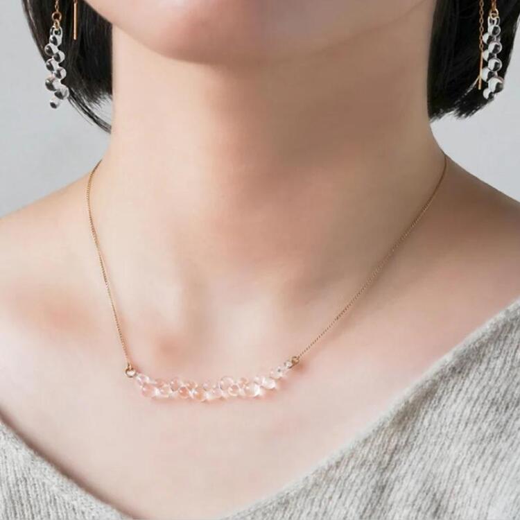 【ふるさと納税】HARIO ネックレス「グロス」シリーズ［HAW-G-001N］｜耐熱 ガラス アクセサリー ハリオ ランプワークファクトリー 職人 繊細 フォーマル カジュアル きれいめ ギフト 贈答 お祝 記念品 ご褒美 プレゼント ハンドメイド 人気 _BD92 サムネイル2