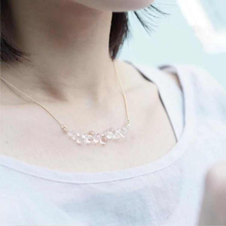【ふるさと納税】HARIO ネックレス「グロス」シリーズ［HAW-G-001N］｜耐熱 ガラス アクセサリー ハリオ ランプワークファクトリー 職人 繊細 フォーマル カジュアル きれいめ ギフト 贈答 お祝 記念品 ご褒美 プレゼント ハンドメイド 人気 _BD92 サムネイル3