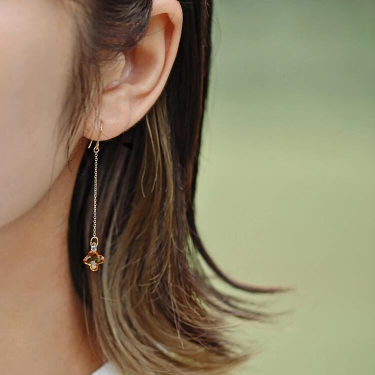 【ふるさと納税】＼選べる内容／ HARIO 「イイダ傘店 キンモクセイ アンバー」シリーズ ピアス・ネックレス［HAII-KA-P］［HAII-KA-N］｜ 耐熱 ガラス アクセサリー ハリオ フォーマル カジュアル おしゃれ 20代 30代 40代 お祝 ご褒美 記念品 ハンドメイド _EB26 _EB27 - 画像2