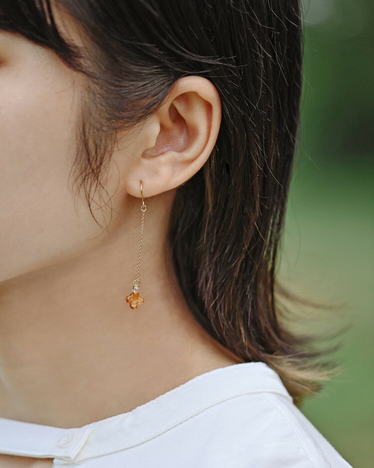 【ふるさと納税】＼選べる内容／ HARIO 「イイダ傘店 キンモクセイ アンバー」シリーズ ピアス・ネックレス［HAII-KA-P］［HAII-KA-N］｜ 耐熱 ガラス アクセサリー ハリオ フォーマル カジュアル おしゃれ 20代 30代 40代 お祝 ご褒美 記念品 ハンドメイド _EB26 _EB27 - 画像3