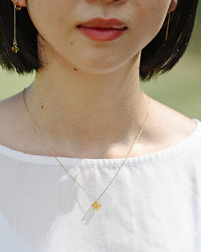 【ふるさと納税】HARIO ネックレス＆ピアス セット「イイダ傘店 キンモクセイ アンバー」シリーズ［HAII-KA-N］［HAII-KA-P］｜耐熱 ガラス アクセサリー フォーマル カジュアル きれいめ おしゃれ ギフト 贈答 記念品 お祝 ハンドメイド 人気 _DL13 サムネイル2