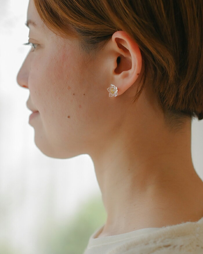 【ふるさと納税】HARIO ピアス リトルフラワー［HAP-F-005］ ※離島への配送不可｜耐熱 ガラス アクセサリー ハリオ ランプワークファクトリー 職人 繊細 フォーマル カジュアル きれいめ おしゃれ 20代 30代 40代 ギフト プレゼント 記念日 _FM03 サムネイル3