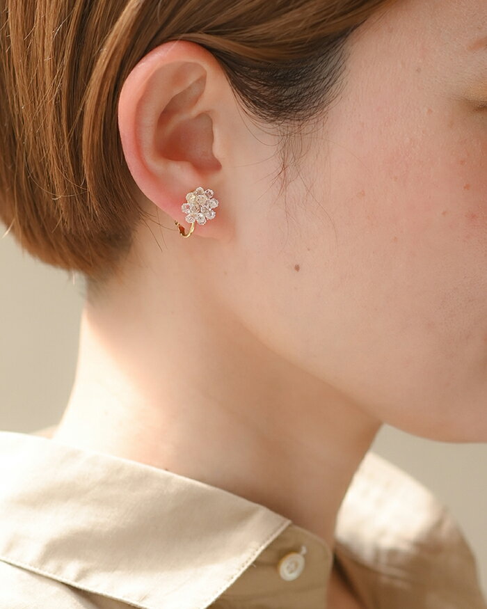 【ふるさと納税】HARIO イヤリング ミモザ［HAP-MS-E］ ※離島への配送不可｜耐熱 ガラス アクセサリー ハリオ ランプワークファクトリー 職人 繊細 フォーマル カジュアル きれいめ おしゃれ 20代 30代 40代 ギフト プレゼント 記念日 お祝 _FM25 サムネイル2