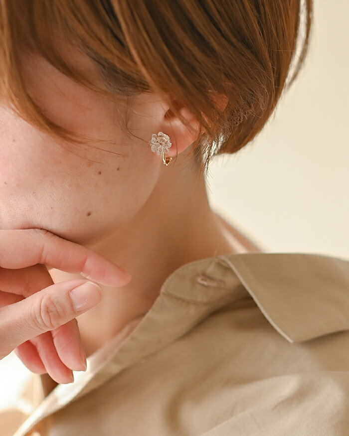 【ふるさと納税】HARIO イヤリング ミモザ［HAP-MS-E］ ※離島への配送不可｜耐熱 ガラス アクセサリー ハリオ ランプワークファクトリー 職人 繊細 フォーマル カジュアル きれいめ おしゃれ 20代 30代 40代 ギフト プレゼント 記念日 お祝 _FM25 サムネイル3