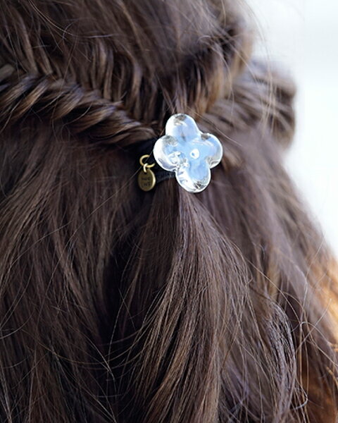 【ふるさと納税】HARIO ヘアゴム ホワイトフラワー［HAP-WF-003H］ ※離島への配送不可｜耐熱 ガラス アクセサリー ハリオ ランプワークファクトリー 職人 繊細 フォーマル カジュアル きれいめ おしゃれ 20代 30代 40代 ギフト プレゼント _FM34 サムネイル2