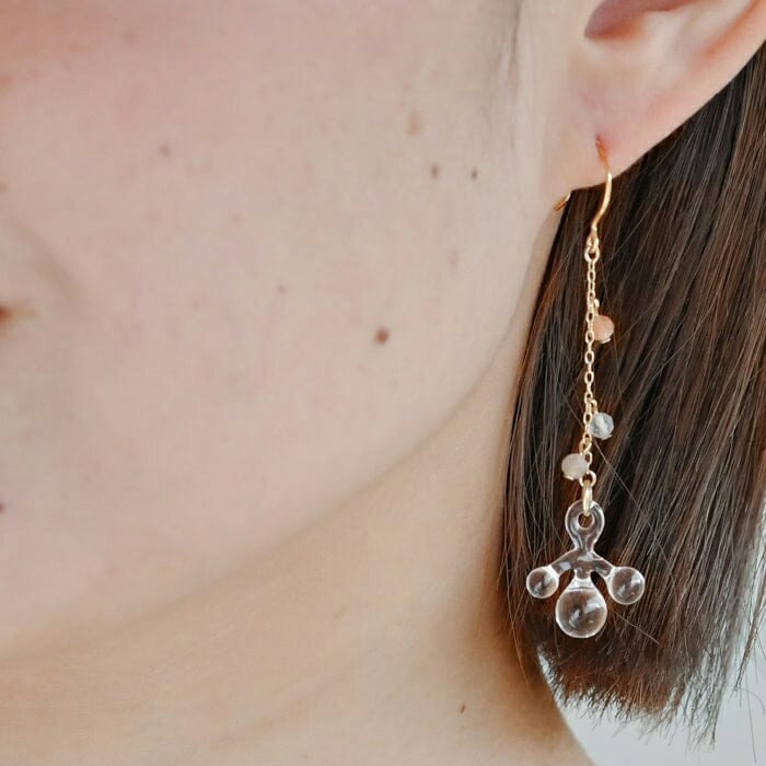 【ふるさと納税】HARIO tane ピアス 雨氷 [HATN-UH-P-NF]｜耐熱 ガラス アクセサリー HARIO ハリオ 職人 繊細 フォーマル カジュアル きれいめ おしゃれ かわいい 20代 30代 40代 贈答 プレゼント ギフト 贈り物 お祝 ご褒美 記念品 _FU61　※離島への配送不可 サムネイル2