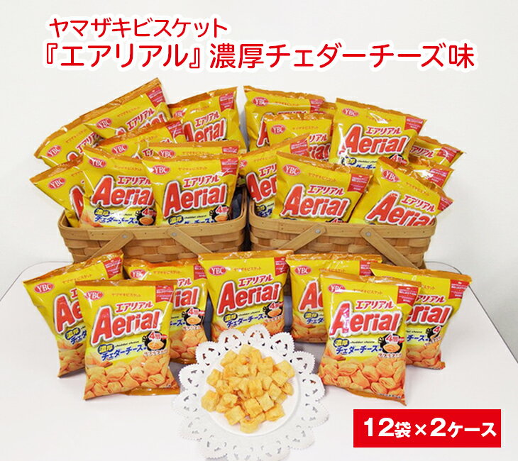 ヤマザキビスケット『エアリアル』濃厚チェダーチーズ味（12袋×2ケース） ｜ 菓子 お菓子 スナック エアリアル おかし おやつ おつまみ スナック菓子 チップスター ご家庭用 手土産 ギフト 贈答 贈り物 プレゼント お中元 お歳暮 夏休み 冬休み _BY06