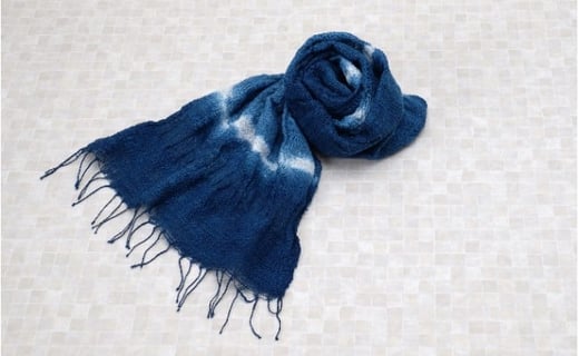 【ふるさと納税】佐古染色工芸の藍染ひねりコットンストール【無地または絞り染め】 年末年始 お中元 お歳暮 内祝い 快気祝い サムネイル2