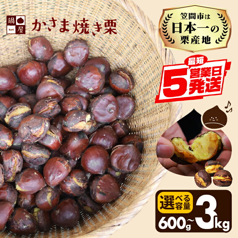 焼き栗 栗 国産 選べる 容量 個包装 600g 1.2kg 1.8kg 2.4kg 3kg くり 和栗 甘栗 冷凍 ギフト プレゼント 父の日 母の日 和栗 スイーツ 和栗 甘栗 栗きんとん モンブラン やきぐり 焼栗 鍋屋本店 先行予約 笠間 茨城県 いばらき