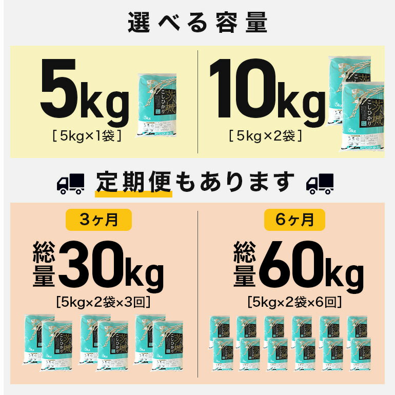 【ふるさと納税】コシヒカリ 米 選べる 5kg 10kg 定期便 30kg (3か月) 60kg (6か月) 令和7年産 特A お米 白米 こめ こしひかり 国産 ごはん ご飯 コメ 取り寄せ お弁当 弁当 おにぎり 農家直送 産地直送 特産 ギフト プレゼント 贈り物 茨城県 笠間市 いばらき - 画像3