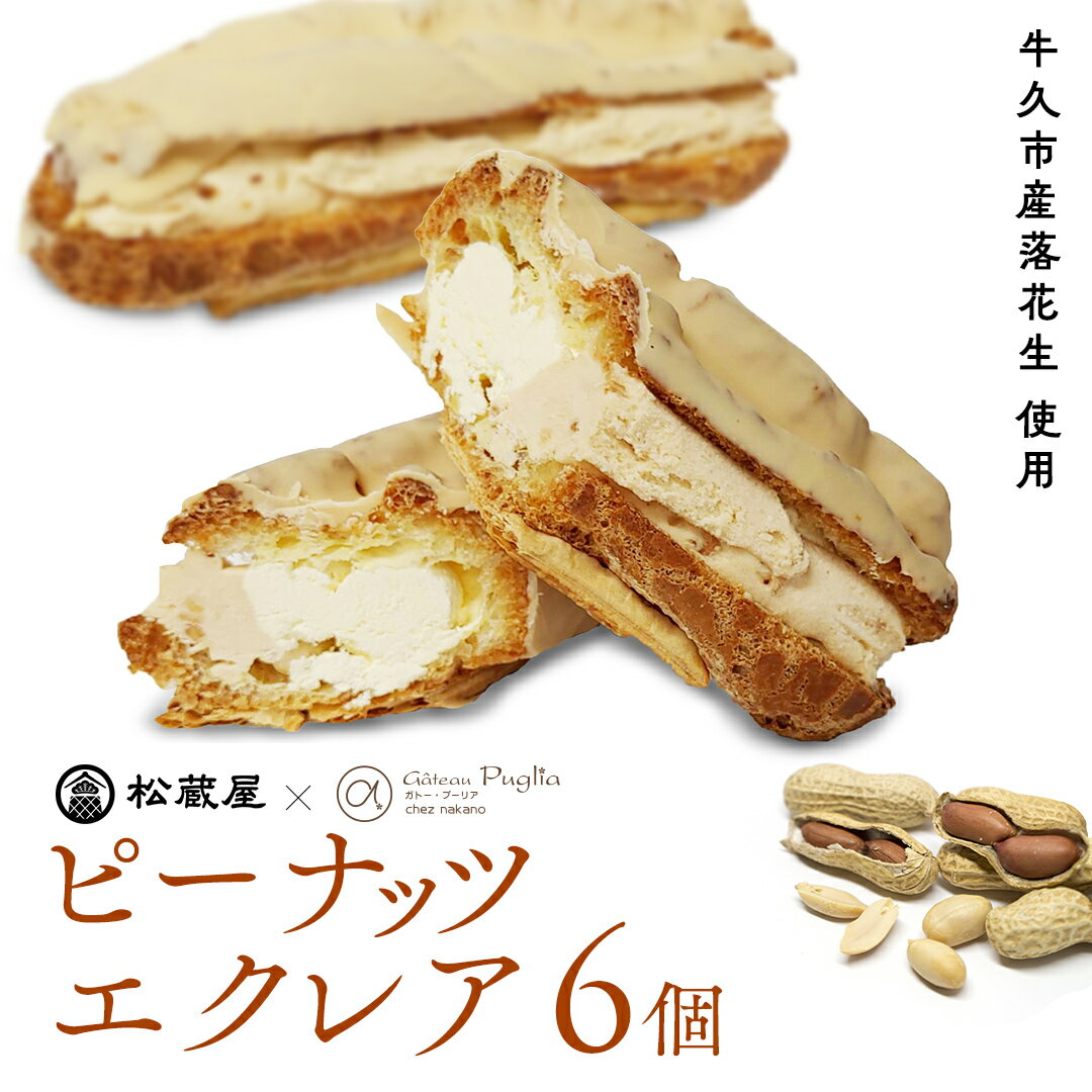 ピーナッツ エクレア 6個 甘い おいしい 美味しい ピーナツ スイーツ おうちカフェ お菓子 おやつ お取り寄せ 国産 茨城 特産品 母の日
