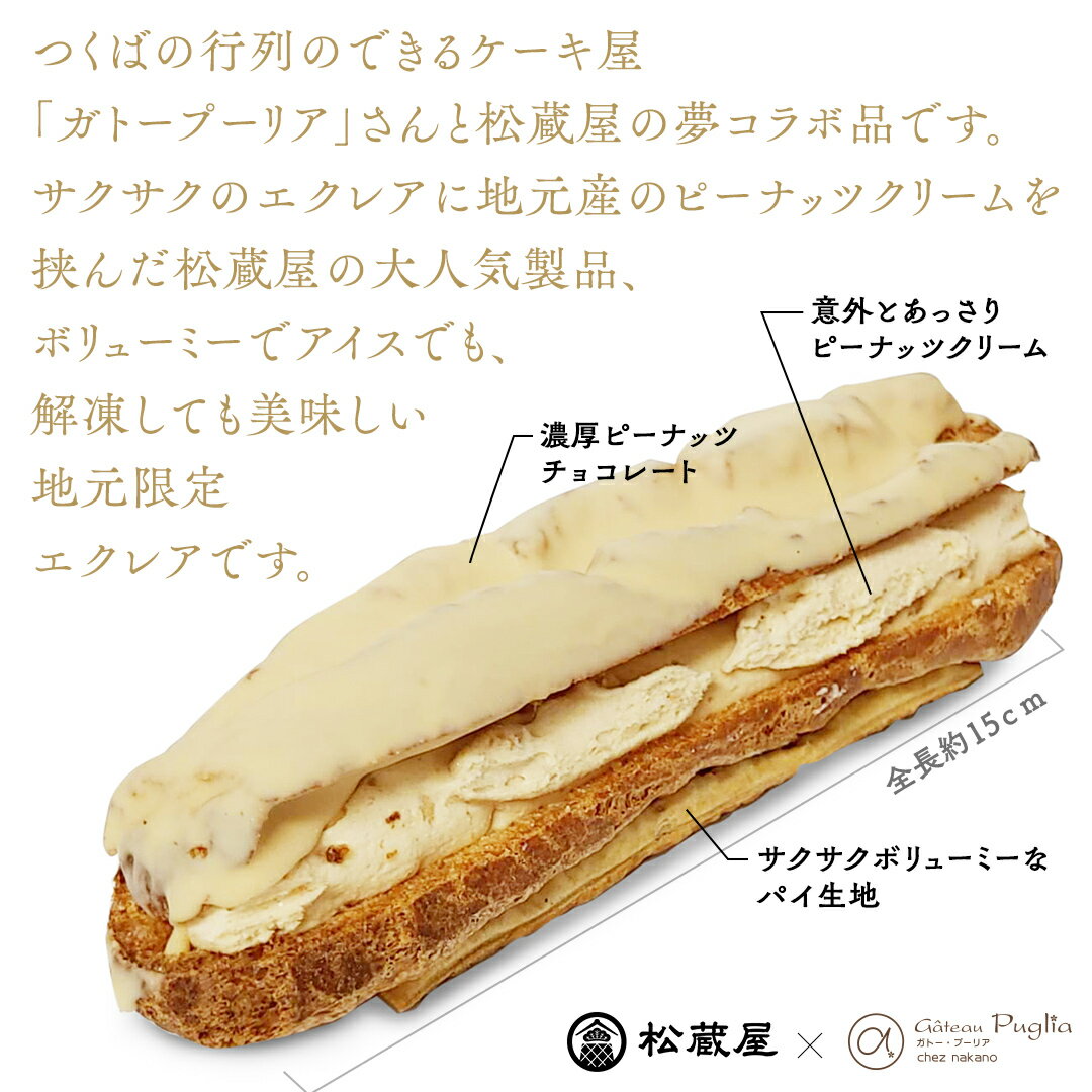 【ふるさと納税】ピーナッツ エクレア 6個 甘い おいしい 美味しい ピーナツ スイーツ おうちカフェ お菓子 おやつ お取り寄せ 国産 茨城 特産品 母の日 - 画像2