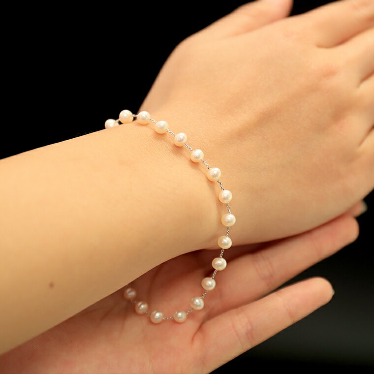 【ふるさと納税】【 数量限定 】PT ステーション ブレスレット アクセサリー ジュエリー ホワイトゴールド レディース パール 記念 ギフト 贈り物 サムネイル3