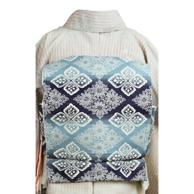 【ふるさと納税】車いす用着物レンタル3日間＜小紋:淡いピンク色縦縞模様 太鼓帯:青色 草花文（草履付き）＞ | 茨城県 つくば市 キモノ 帯 セット レンタルサービス 車椅子 成人式 卒業式 七五三 婚礼 1044624 サムネイル3