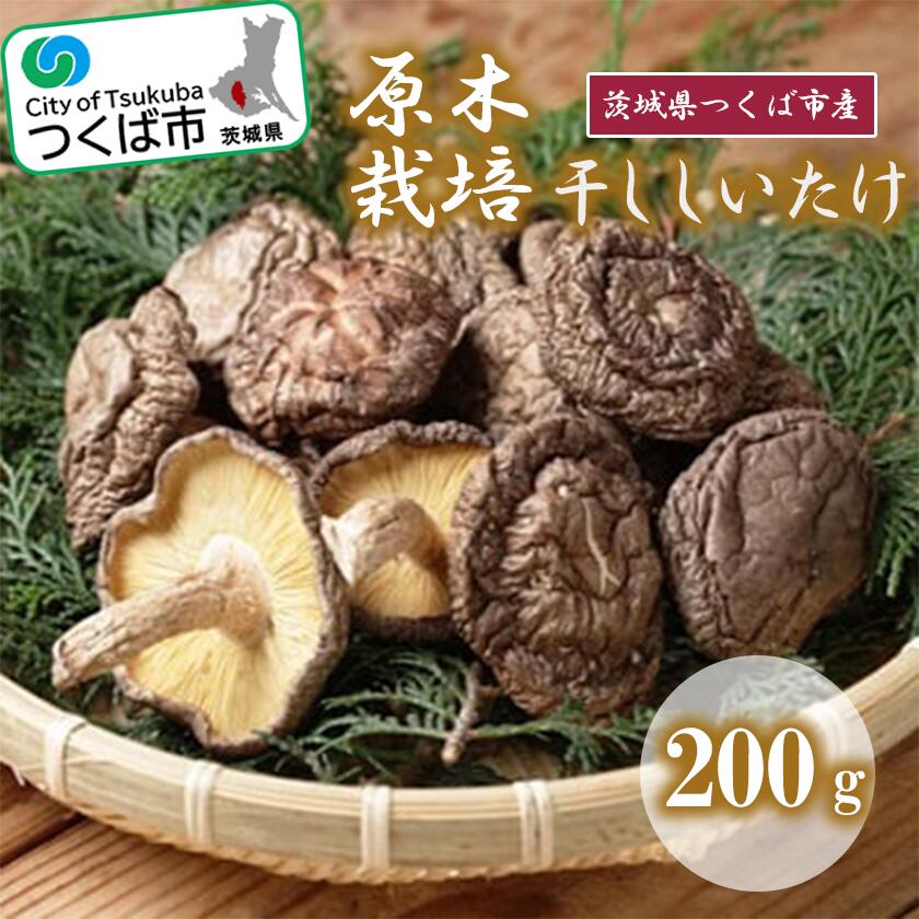原木栽培 干ししいたけ 200g ｜ 茨城県 つくば市 椎茸 乾し椎茸 しいたけ きのこ 乾物 健康食品 食材 保存期間の長い食材 食物繊維 ビタミン ミネラル