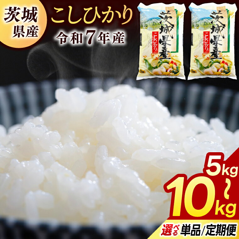コシヒカリ お米 5kg 10kg 3回 6回 12回 定期便 選べる 容量 回数【令和7年産】米 精米 白米 こしひかり 5キロ 10キロ 茨城県 鹿嶋市 送料無料 ごはん おにぎり 冷めても 美味しい 人気 厳選 出荷直前 精米 うまい