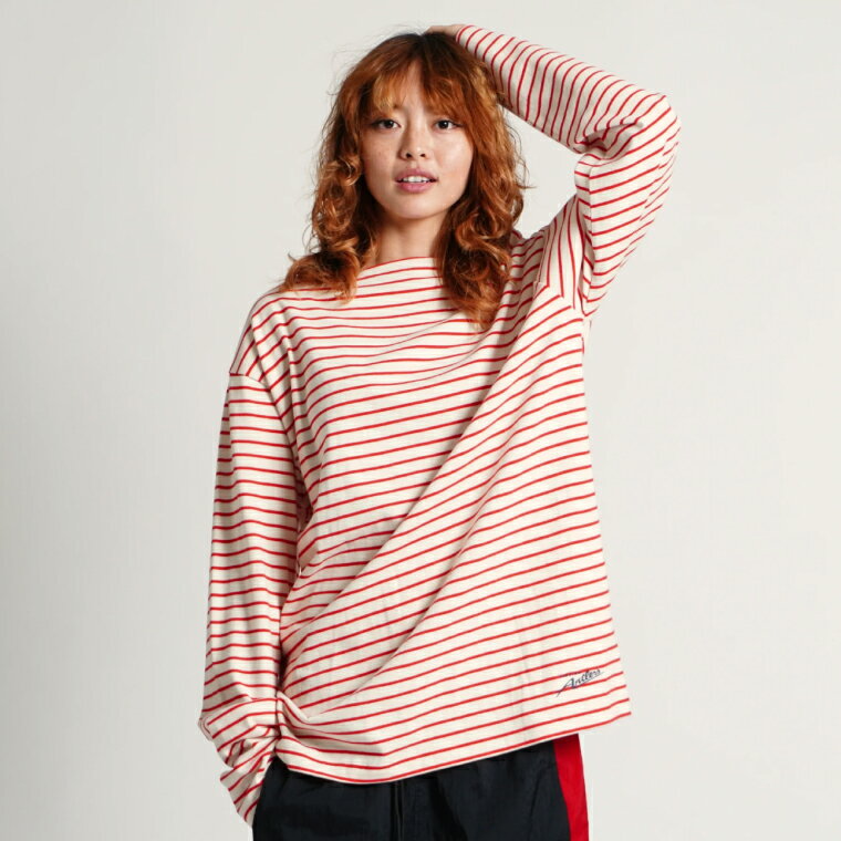 【ふるさと納税】バスクシャツ Lサイズ【選べるカラー RED/NVY鹿島アントラーズ グッズ サッカー オリジナル 応援 ロゴ入り バスクシャツ 】(KH-86/87) サムネイル2