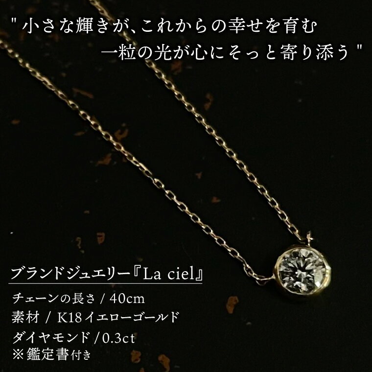 【ふるさと納税】ダイヤモンド ネックレス K18 Diamond Drop necklace 【ネックレス 18金 ダイヤモンド イエローゴールド 鑑定書付き アクセサリー ギフト 高品質 ショップバック ご褒美 茨城県 鹿嶋市】（KBD-61） サムネイル2