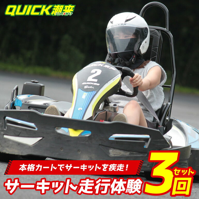 【ふるさと納税】 クイック潮来 レンタルゴーカート 本格サーキット走行体験プラン 3回セット 走行7分×3回 車両レンタル ヘルメット貸出付き 初心者OK 身長125cm以上対象 予約制 茨城県 潮来市 (A55-001)