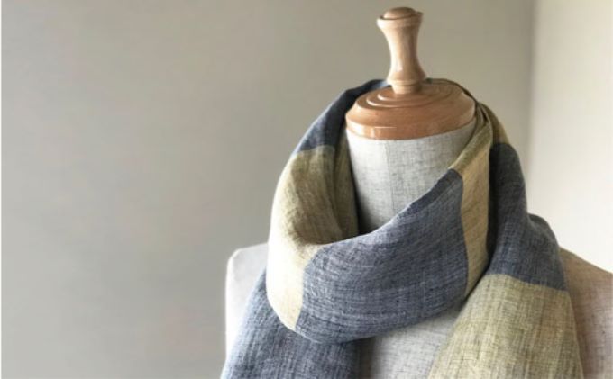 【ふるさと納税】リネンガーゼグラデーションストール RF254-NT【ファッション小物・ファッション・ストール】 サムネイル2