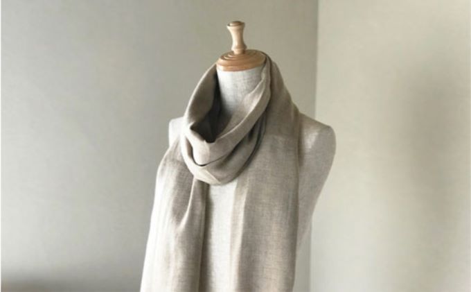 【ふるさと納税】Made in Japan カシミヤリネンストール（メランジベージュ）　【ファッション小物・ファッション・カシミヤリネンストール・ストール】 サムネイル2