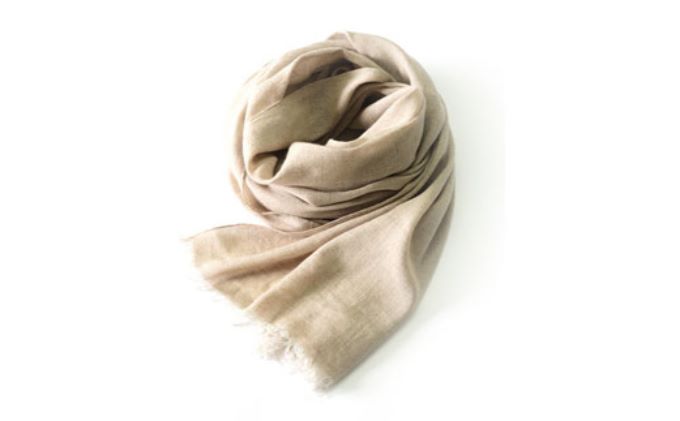 【ふるさと納税】Made in Japan カシミヤリネンストール（メランジベージュ）　【ファッション小物・ファッション・カシミヤリネンストール・ストール】 サムネイル3