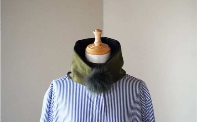 【ふるさと納税】Made in Japan カシミヤティペット（グリーン/ブラックチェック） RF253-NT【ファッション小物・ファッション・カシミヤティペット・マフラー・カシミヤ】 サムネイル2