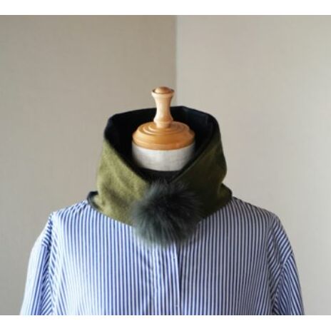 Made in Japan カシミヤティペット（グリーン/ブラックチェック） RF253-NT【ファッション小物・ファッション・カシミヤティペット・マフラー・カシミヤ】