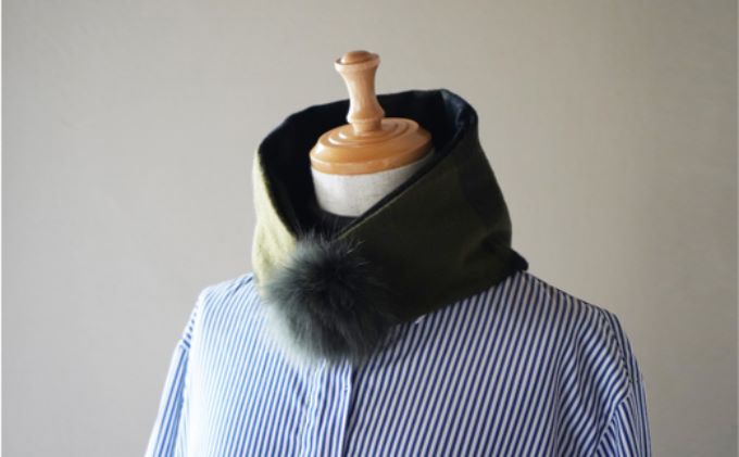 【ふるさと納税】Made in Japan カシミヤティペット（グリーン/ブラックチェック） RF253-NT【ファッション小物・ファッション・カシミヤティペット・マフラー・カシミヤ】 サムネイル3