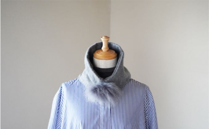 【ふるさと納税】Made in Japan カシミヤティペット（グレー） RF255-NT【ファッション小物・ファッション・カシミヤティペット・カシミヤ】 サムネイル2