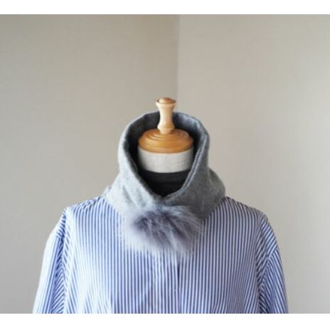 Made in Japan カシミヤティペット（グレー） RF255-NT【ファッション小物・ファッション・カシミヤティペット・カシミヤ】