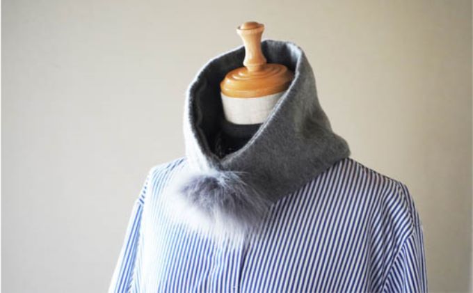 【ふるさと納税】Made in Japan カシミヤティペット（グレー） RF255-NT【ファッション小物・ファッション・カシミヤティペット・カシミヤ】 サムネイル3