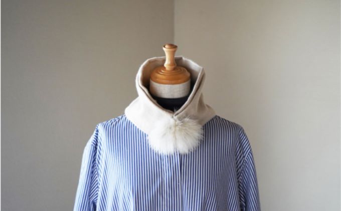 【ふるさと納税】Made in Japan カシミヤティペット（アイボリー） RF257-NT【ファッション小物・ファッション・カシミヤティペット・カシミヤ】 サムネイル2