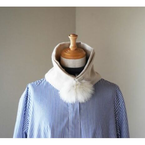 Made in Japan カシミヤティペット（アイボリー） RF257-NT【ファッション小物・ファッション・カシミヤティペット・カシミヤ】