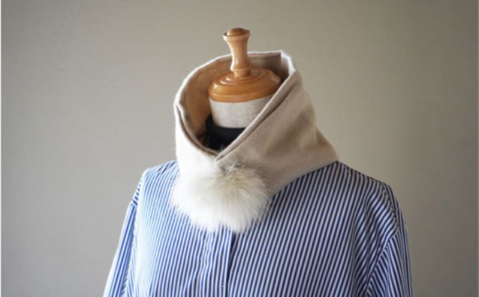 【ふるさと納税】Made in Japan カシミヤティペット（アイボリー） RF257-NT【ファッション小物・ファッション・カシミヤティペット・カシミヤ】 サムネイル3