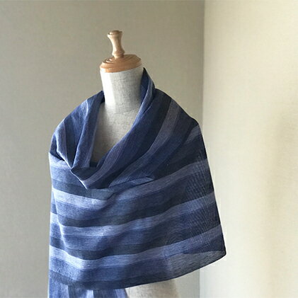 経て編みガーゼストライプストール（ワイドサイズ）RF91-NT　【ファッション小物・ストライプ・ストール・縞模様】