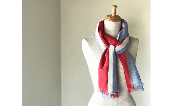 【ふるさと納税】ガーゼニットのストライプストール RF155-NT　【ファッション小物・ストライプストール・ストール・縞模様】 サムネイル2