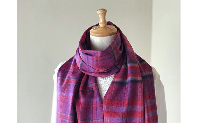 【ふるさと納税】カシミヤ100%チェックストール　RF-306　【ファッション小物】 サムネイル2