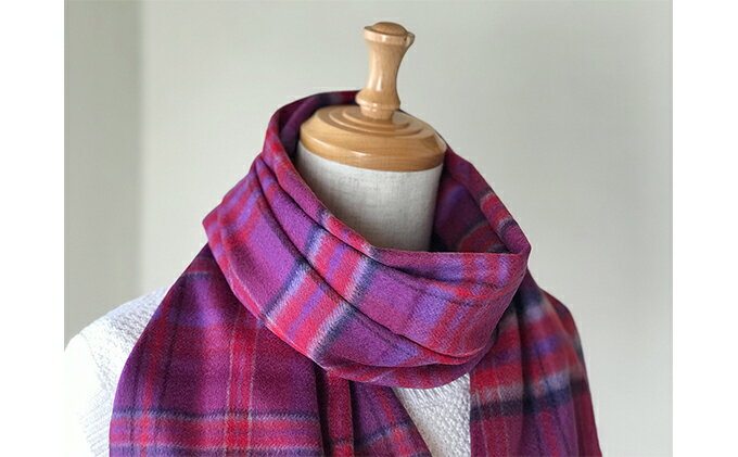 【ふるさと納税】カシミヤ100%チェックストール　RF-306　【ファッション小物】 サムネイル3