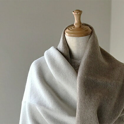 Made in Japan カシミヤ100%大判リバーシブルショール RF310【ファッション小物】