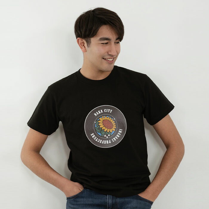 【ふるさと納税】那珂市 マンホールTシャツ 黒 送料無料 サムネイル2