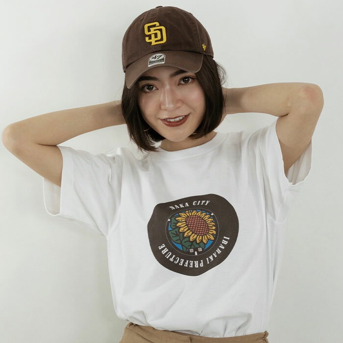 那珂市 マンホールTシャツ 白 S M L XL ひまわり ご当地オリジナルデザイン オリジナルギフト 都道府県 リンクコーデ Tshirt ティーシャツ Tシャツ ご当地グッズ おしゃれ カラー 半袖 Tシャツ グラフィック アート STREET ストリート 送料無料